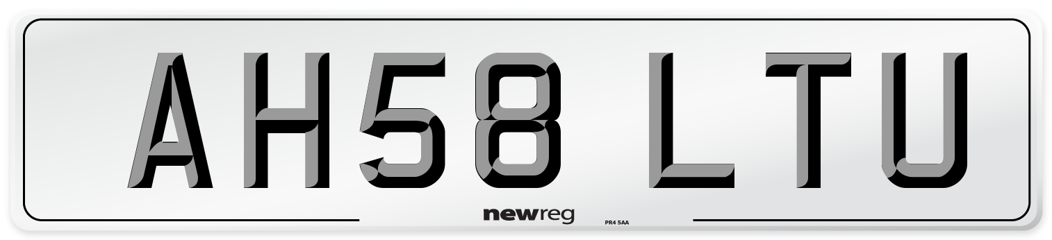 AH58 LTU Number Plate from New Reg
